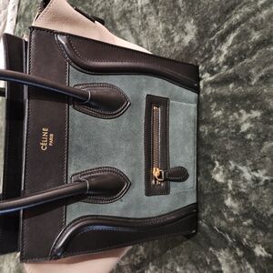 Céline Black and Green Tote Bag